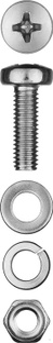 Винт (DIN7985) в комплекте с гайкой (DIN934), шайбой (DIN125), шайбой пруж. (DIN127), M5 x 16 мм, 18 шт, ЗУБР #1