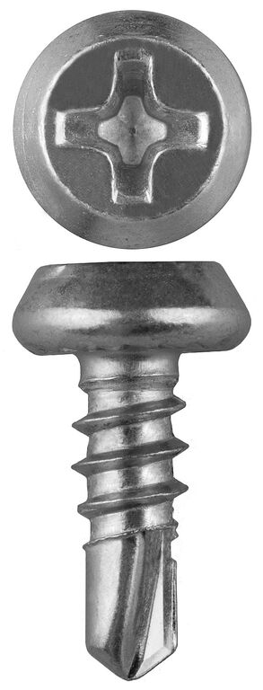 ЗУБР КЛМ-СЦ, 11 х 3.8 мм, цинк, конусная головка, 1000 шт, саморез со сверлом для листового металла (4-300151-38-11) Зуб