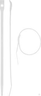 Кабельные стяжки белые КОБРА, с плоским замком, 3.6 х 150 мм, 50 шт, нейлоновые, Профессионал ЗУБР #1