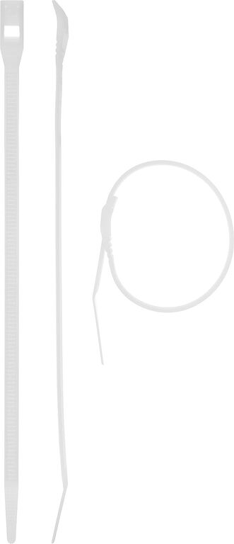 Кабельные стяжки белые КОБРА, с плоским замком, 3.6 х 150 мм, 50 шт, нейлоновые, Профессионал ЗУБР 1