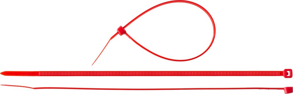 ЗУБР КС-К1 3.6 x 200 мм, нейлон РА66, кабельные стяжки красные, 100 шт, Профессионал (309040-36-200)