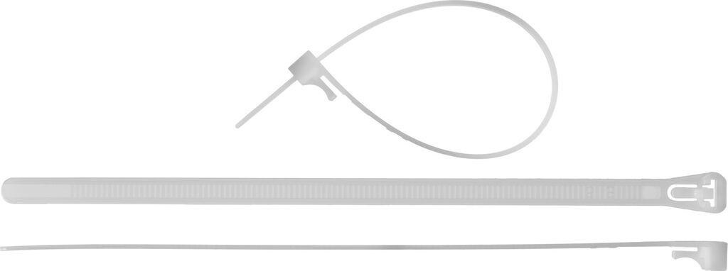 ЗУБР КСР-Б1 7.5 x 150 мм, нейлон РА66, кабельные стяжки разъемные белые, 100 шт, Профессионал (309240-75-150)