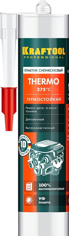 Термостойкий силиконовый герметик KRAFTOOL THERMO 300 мл красный (41259)