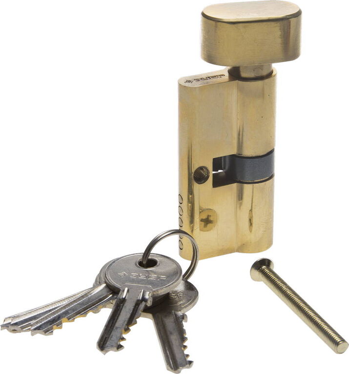 ЗУБР 60 мм, цвет латунь, 5-PIN, тип ключ-защелка, цилиндровый механизм (52103-60-1) Зубр