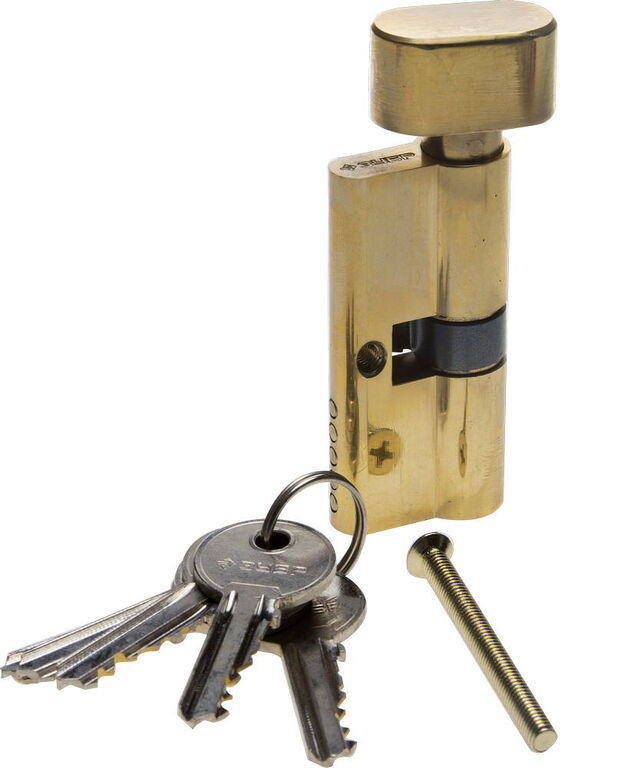 ЗУБР 70 мм, цвет латунь, 5-PIN, тип ключ-защелка, цилиндровый механизм (52103-70-1) Зубр