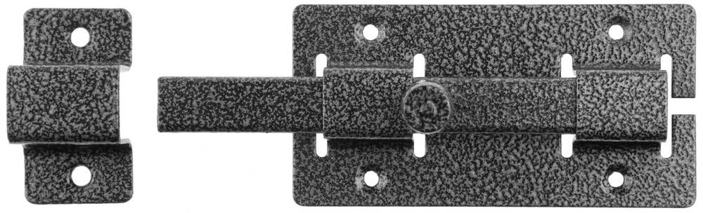 Накладная задвижка ЗД-06 для дверей, 75х115 мм, усиленная, квадратный засов, цвет серебро (37786-6)