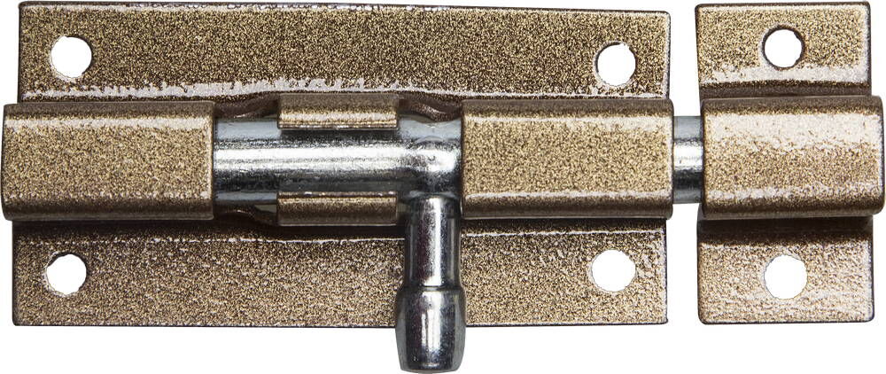 Накладная задвижка ШП-60 КМЦ для окон и мебели, 60 мм, цвет коричневый металлик/цинк (37753-60)