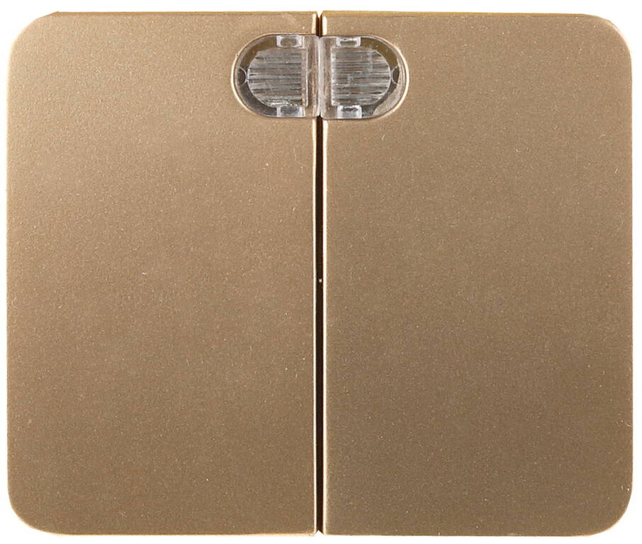 СВЕТОЗАР Гамма, с подсветкой двухклавишный без вставки и рамки цвет золотой металлик 10A/~250B, Электрический выключател