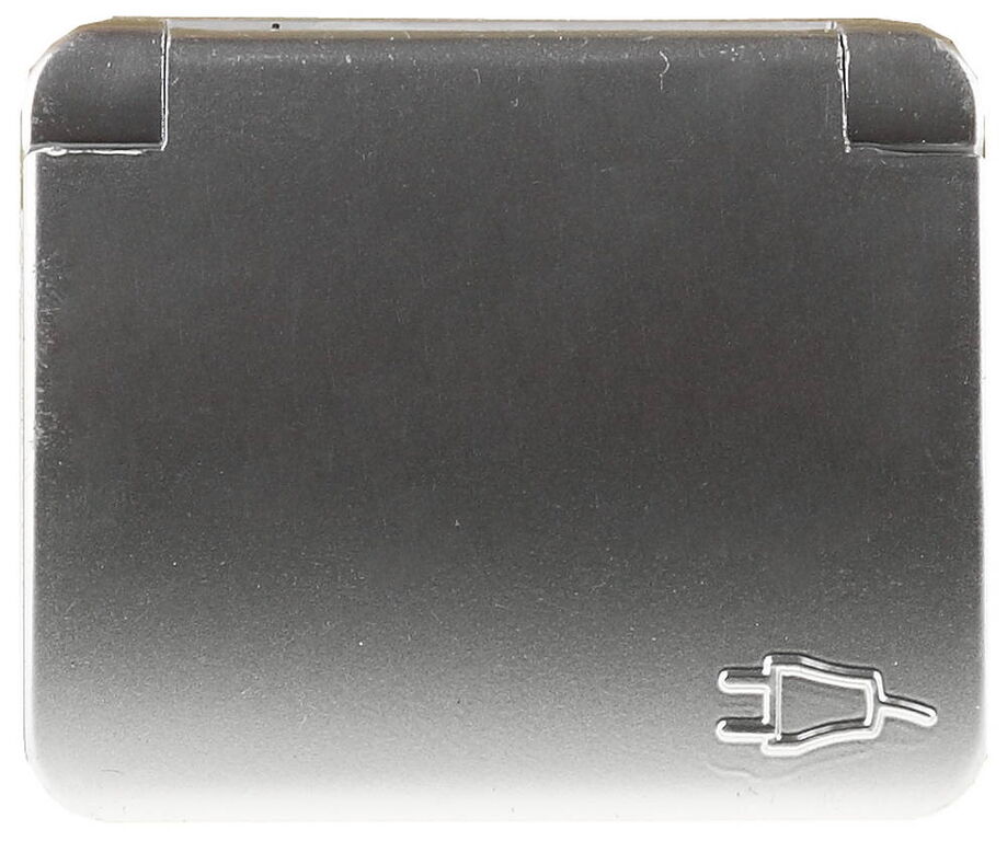Электрическая розетка СВЕТОЗАР Гамма, одинарная с крышкой цвет светло-серый металлик 16А/~250В (SV-54110-SM)