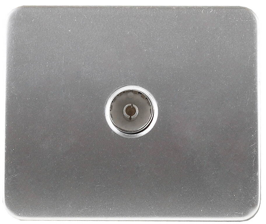 Электрическая розетка СВЕТОЗАР Гамма, телевизионная без вставки и рамки цвет светло-серый металлик (SV-54115-SM)