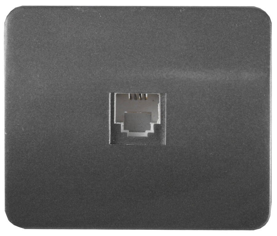 СВЕТОЗАР Гамма, телефонная одинарная без вставки и рамки цвет темно-серый металлик, Электрическая розетка (SV-54117-DM)