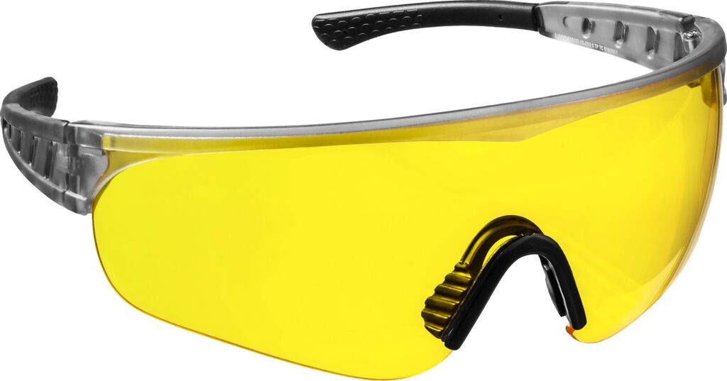 Защитные очки STAYER PRO-X желтые, широкая монолинза, открытого типа (2-110435)
