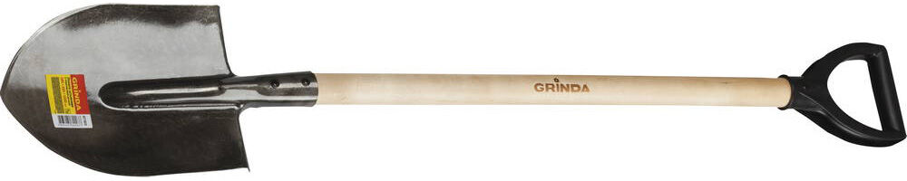 Лопата штыковая ЛКО деревянный черенок с рукояткой GRINDA 421823