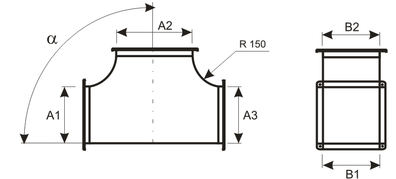Чертежи воздуховодов. Тройник для вентиляции 150 Размеры. Тройник воздуховода прямоугольный 300х200. Тройник 600*150 воздуховод. Тройник штаны для прямоугольного воздуховода 60х120.