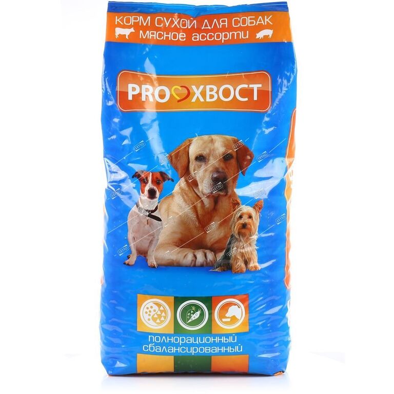 ПроХвост корм для собак всех пород мясное ассорти 13 кг ProХвост
