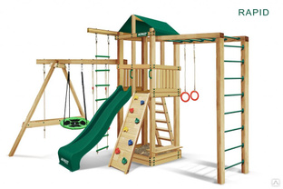 Детская площадка ASPORT RAPID эконом.Крыша и горка красные или зеленые 
