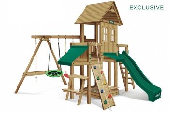 Детская площадка ASPORT EXCLUSIVE премиум Север.Крыша и горка красные или зеленые