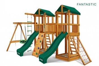 Детская площадка ASPORT FANTASTIC стандарт .Крыша и горка красные или зеленые